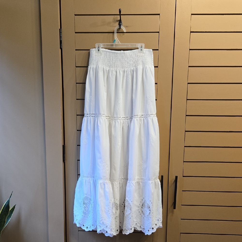 Zara Smocked Waist Maxi Skirt Size Small